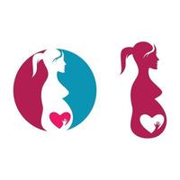 imagens de logotipo de grávidas vetor