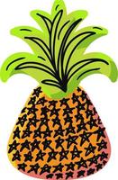 ilustração em vetor abacaxi natural desenhado à mão