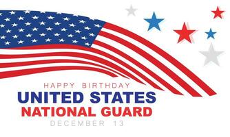 Unidos estados nacional guarda aniversário. fundo, bandeira, cartão, poster, modelo. vetor ilustração.