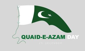 quaid-e-azam dia. fundo, bandeira, cartão, poster, modelo. vetor ilustração.