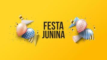 ilustração do fundo do festa junina com balões 3d.