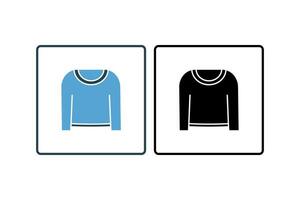 suéter ícone. ícone relacionado para roupas ícone definir. sólido ícone estilo. simples vetor Projeto editável