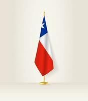 Chile bandeira em uma bandeira ficar em pé. vetor