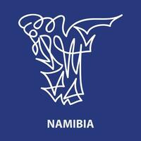 abstrato acidente vascular encefálico mapa do Namíbia para rúgbi torneio. vetor