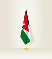 Jordânia bandeira em uma bandeira ficar em pé. vetor