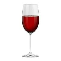 realista vermelho cabernet vinho vidro isolado em branco fundo vetor