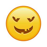 assustador dia das Bruxas face ampla Tamanho do amarelo emoji sorrir vetor