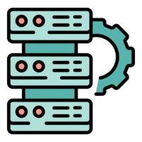 servidor fluxo de trabalho ícone vetor plano