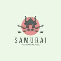 tradicional logotipo samurai Katana Japão símbolo ícone Projeto vetor