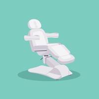 cadeira ajustável branca vector design plano de clínica. cadeira na clínica para dentista