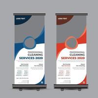 serviço de limpeza roll up banner design vetor