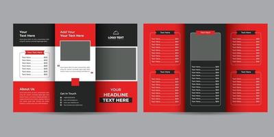 design de brochura com três dobras do menu de comida