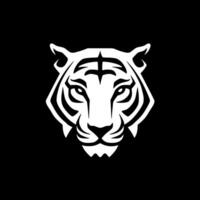 tigre - Preto e branco isolado ícone - vetor ilustração