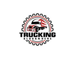 vetor de design de logotipo de caminhão semi