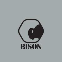 design de logotipo de bisonte vetor