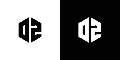 carta d z polígono, hexagonal mínimo e profissional logotipo Projeto em Preto e branco fundo vetor