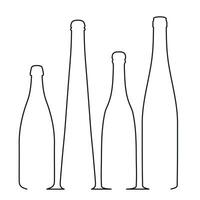 esboçado imagem forma do uma vidro garrafa silhueta. álcool, vinho, uísque, vodka, conhaque, conhaque, cerveja, kvass, champanhe, licor vetor