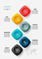 modelo de infográfico de negócios de fluxo de trabalho. vetor