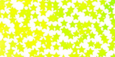 padrão de vetor verde e amarelo claro com estrelas abstratas. ilustração abstrata geométrica moderna com estrelas. padrão para embrulhar presentes.