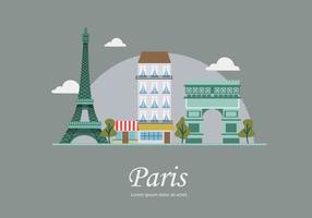 Ilustração plana vetor de Paris Landmark Building