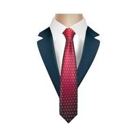 gravata pontuda na camisa com desenho vetorial de jaqueta vetor