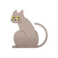 mascote gato cinza vetor