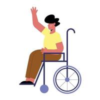 homem em cadeira de rodas vetor
