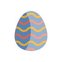 ovo azul pintado com ondas, temporada de páscoa vetor