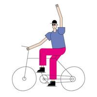 desenho de homem desenho vetorial de bicicleta vetor