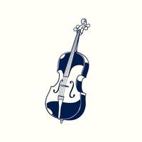 ilustração vetorial desenhada à mão de violoncelo em estilo vintage gravado isolado no fundo branco. conceito de música e entretenimento. equipamento de música jazz clássica design retro esboçado vetor