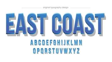 tipografia 3d moderna em caixa alta e azul vetor