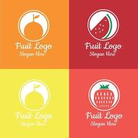 coleção de logotipos de frutas em cores diferentes vetor