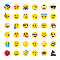 conjunto de vetores de emoji pixel