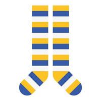 par de meias com símbolo de listras coloridas vetor