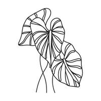 folhas planta ícone de estilo de uma linha vetor