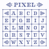 Alfabeto decorativo do pixel do vetor