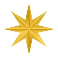 ícone isolado de forma de decoração de estrela dourada vetor