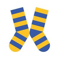 par de meias com símbolo de listras coloridas vetor