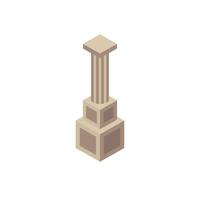 ícone de estilo isométrico de monument column park vetor