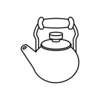 bule de chá estilo de linha ícone vector design