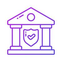 proteção escudo com banco prédio, financeiro seguro, banco segurança, seguro bancário ícone Projeto vetor
