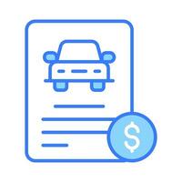 carro empréstimo ou veículo aluguel conceito, bancário declaração com empréstimo montante para compra automóvel vetor