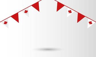 flâmula da bandeira canadense com desenho vetorial do feliz dia do Canadá vetor