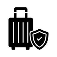 segurança escudo em adido caso denotando vetor do bagagem segurança, bagagem seguro ícone