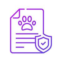 cachorro ou gato pata impressão em documento, Verifica Fora isto animal seguro vetor projeto,
