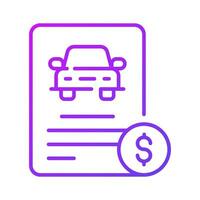 carro empréstimo ou veículo aluguel conceito, bancário declaração com empréstimo montante para compra automóvel vetor