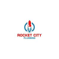foguete cidade encanamento logotipo Projeto vetor