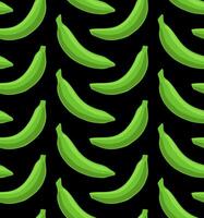 Preto vetor desatado fundo com brilhante verde bananas dentro pop arte estilo