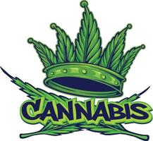 estilo hip hop do logotipo da coroa da cannabis vetor