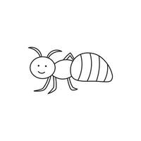 mão desenhado crianças desenhando desenho animado vetor ilustração formiga ícone isolado em branco fundo